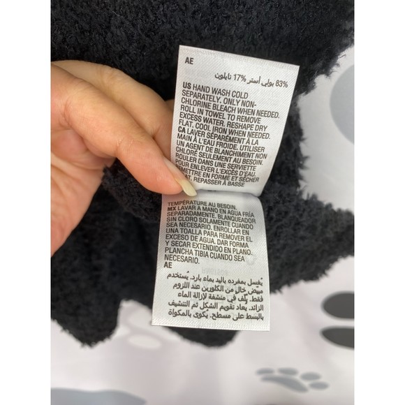 Charter Club NWT Hooded Knit Poncho Pull On Super Soft Solid Black One Size New - Picture 10 of 12